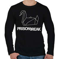 printfashion prison break fehér - Férfi hosszú ujjú póló - Fekete