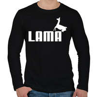 printfashion Puma Láma paródia - Férfi hosszú ujjú póló - Fekete