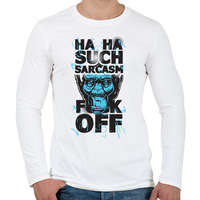 printfashion Gorilla - fuck off - Férfi hosszú ujjú póló - Fehér