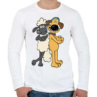 printfashion Shaun, a bárány - Férfi hosszú ujjú póló - Fehér