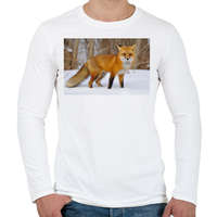 printfashion Vörös róka - Férfi hosszú ujjú póló - Fehér