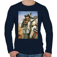 printfashion Gibraltar - Apex Legends - Férfi hosszú ujjú póló - Sötétkék
