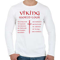 printfashion Viking world tour - Férfi hosszú ujjú póló - Fehér