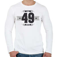 printfashion b-day-49-dark-lightgrey - Férfi hosszú ujjú póló - Fehér