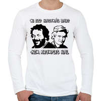printfashion Bud Spencer és Terence Hill ( Mi ez? Hagymás bab?) - Férfi hosszú ujjú póló - Fehér