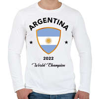 printfashion ARGENTINA WORLD CHAMPION - Férfi hosszú ujjú póló - Fehér