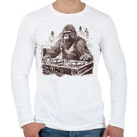 printfashion Gorilla DJ - Férfi hosszú ujjú póló - Fehér
