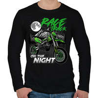 printfashion Cross Motor Race Track - motokrossz - Férfi hosszú ujjú póló - Fekete