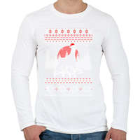 printfashion Dobermann karácsony mintás - Férfi hosszú ujjú póló - Fehér