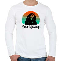 printfashion Bob Marley - Férfi hosszú ujjú póló - Fehér