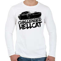 printfashion Dodge Challenger Hellcat - Férfi hosszú ujjú póló - Fehér