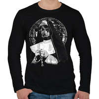 printfashion Az elátkozottak szentje - Okkult utcai ruházati Design - Férfi hosszú ujjú póló - Fekete