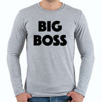 printfashion BIG BOSS - Férfi hosszú ujjú póló - Sport szürke