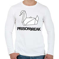 printfashion prison break fekete - Férfi hosszú ujjú póló - Fehér