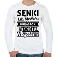 printfashion Senki sem tökéletes, de a borászok... - Férfi hosszú ujjú póló - Fehér