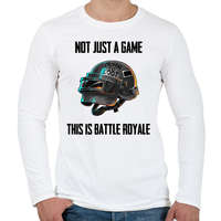 printfashion PUBG - This is Battle Royale (Fekete) - Férfi hosszú ujjú póló - Fehér