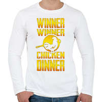 printfashion PUBG - WINNER (Gold) - Férfi hosszú ujjú póló - Fehér