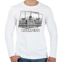 printfashion Budapest parlament (GTA stílus) - Férfi hosszú ujjú póló - Fehér