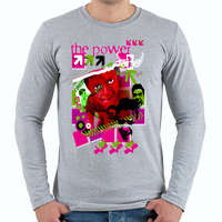 printfashion THE POWER - Férfi hosszú ujjú póló - Sport szürke