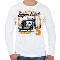 printfashion Super Truck Highway - Férfi hosszú ujjú póló - Fehér