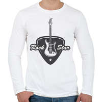 printfashion rock gitár - Férfi hosszú ujjú póló - Fehér