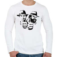 printfashion Bud Spencer and Terence Hill - Black - Férfi hosszú ujjú póló - Fehér