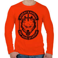 printfashion Télen a farkasok a legjobb ragadozók - Férfi hosszú ujjú póló - Narancs