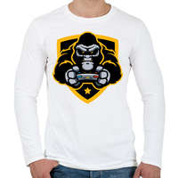 printfashion Gorilla Gamer - Férfi hosszú ujjú póló - Fehér