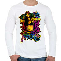 printfashion Deszkás - skater lány graffiti - Férfi hosszú ujjú póló - Fehér