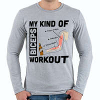 printfashion My Kind Of BICEPS Workout /w/ - Férfi hosszú ujjú póló - Sport szürke