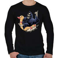 printfashion Kaszás a strandon - Férfi hosszú ujjú póló - Fekete