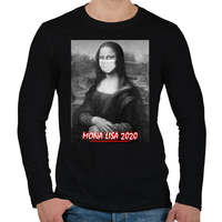printfashion Mona Lisa 2020 - Férfi hosszú ujjú póló - Fekete