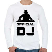 printfashion official dj - Férfi hosszú ujjú póló - Fehér