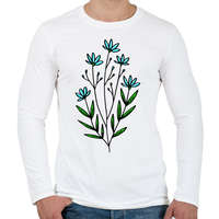 printfashion virág-005 - Férfi hosszú ujjú póló - Fehér