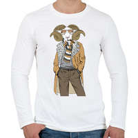 printfashion Fashion Goat - Férfi hosszú ujjú póló - Fehér