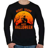 printfashion Nigh Scary Halloween - Férfi hosszú ujjú póló - Fekete