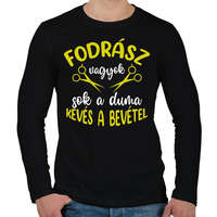 printfashion Fodrász vagyok, sok a duma - Férfi hosszú ujjú póló - Fekete