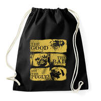 printfashion A Jó, a Rossz és a Mopsz - Sportzsák, Tornazsák - Fekete