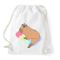 printfashion Nyári capybara - Sportzsák, Tornazsák - Fehér