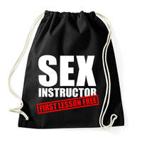 printfashion Sex instructor - First lesson free - Sportzsák, Tornazsák - Fekete