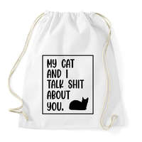 printfashion My cat and I - black - Sportzsák, Tornazsák - Fehér