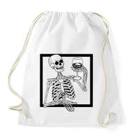 printfashion Csontváz borral - Sportzsák, Tornazsák - Fehér