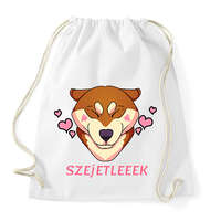 printfashion SZEJETLEEEK shiba kutyus - Sportzsák, Tornazsák - Fehér