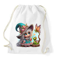 printfashion Cuki boszorkány sárkánnyal - Sportzsák, Tornazsák - Fehér