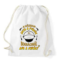 printfashion A bográcsnál apa a király - Sportzsák, Tornazsák - Fehér