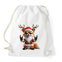 printfashion Vicces karácsonyi rocker party róka - télapó sapkában - Sportzsák, Tornazsák - Fehér