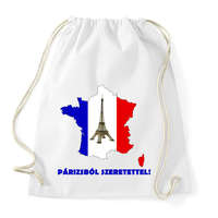 printfashion Párizsból szeretettel! - Sportzsák, Tornazsák - Fehér