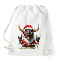 printfashion Karácsonyi rocker tirex gitárral - karácsonyi dinoszaurusz - Sportzsák, Tornazsák - Fehér