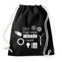 printfashion Mérnök vagyok - Sportzsák, Tornazsák - Fekete