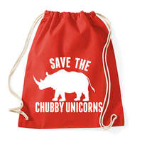 printfashion Save the Chubby Unicorns! - Sportzsák, Tornazsák - Piros